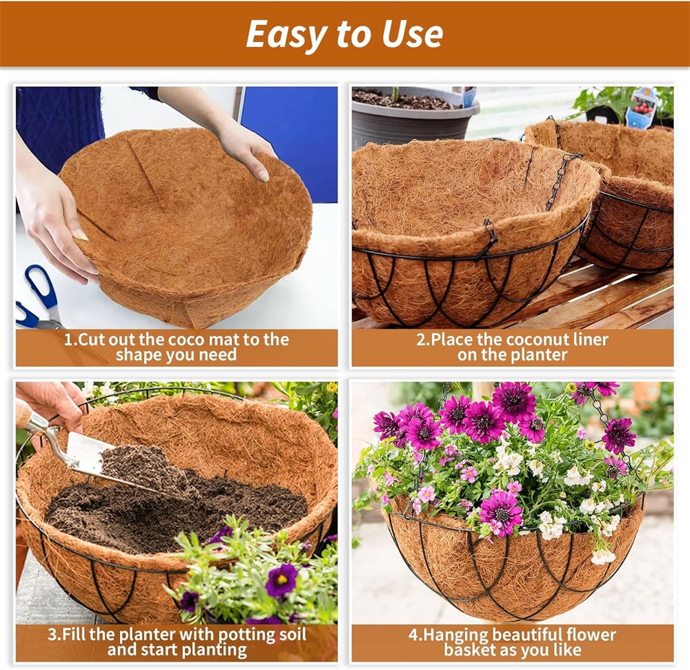 Triani 78.7x11.8 inch Natural Coconut Coir Liner Sheets Thicken Coconut Mats for Reptiles Carpet Garden Decoration Animal Pet Pad