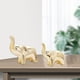 thumbnail image 5 of Figura de elefante de 2 piezas, estatua de animal, artesanía de la suerte para el porche, el escritorio y la sala de estar Oro, 5 of 9