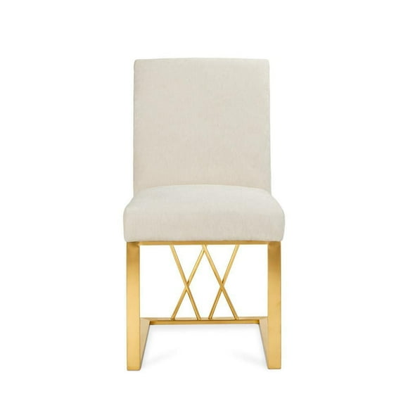 Chaise de salle à manger Home Gear Gold avec deux supports en X