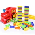 thumbnail image 1 of Rompecabezas dominó coche niños tren juguete conjunto dominó conjunto de bloques de construcción oso de fresa Hogar, 1 of 3