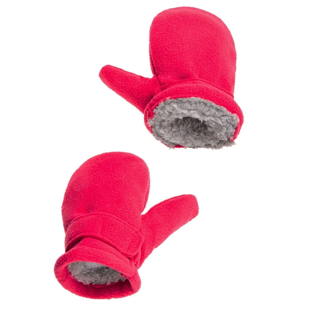 Bearachild 1 par de manoplas para niños, funda para los dedos de invierno, cubiertas para los dedos forradas, cómoda manopla para niños, manopla para Suministros térmicos Rosa roja Bearachild HA060203-08B