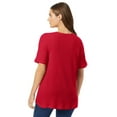 thumbnail image 2 of Woman Within Plus Size Waffle Thermal Satin Trim Tee, 2 of 6