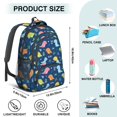 thumbnail image 5 of Dinosaur and Text Navy Blue Pattern Cute School Backpack Bag with Padded Back and Adjustable Shoulder Straps 16.9 X 12.6 X 5.9 Inches, 5 of 5