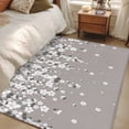 thumbnail image 4 of Vintage Floral Area Rugs 3'x5', Washable Small Throw Rugs for Living Room Bedroom, White Cherry Flowers Blossom Spring Gray Indoor Outdoor Rug Non-Slip Low Pile Carpet Runner Reversible Floor Mats, 4 of 8