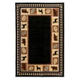 thumbnail image 1 of Rugs Home 631 Black 2'x4' Wildlife Bear Rustic Moose Decor Lodge Cabin Area Rug, Elegant and Durable Mat, Black, 1 of 6