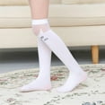 thumbnail image 6 of ZQUUVOU Children's Knee High Tube Socks Mesh Printed Lightweight Breathable Sheer Stockings Dress Long Socks White A, 6 of 9