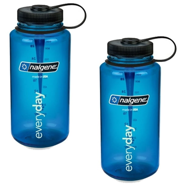 Nalgene Wide Mouth Water Bottle 32 oz Blue w Black Lid 2