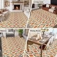 thumbnail image 5 of 6'x9' Area Rugs, Orange Teal Geometric Indoor Outdoor Area Rug for Living Room Bedroom, Southwest Ethnic Country Washable Bathroom Rugs Kitchen Floor Carpet Mats Home Decor Aesthetic, 5 of 8