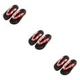 thumbnail image 2 of Baohd Japanese Clogs Slippers Geta Sandals Flops for Men Women Stylish and Comfortable Red Round Size 40 3Set, 2 of 6