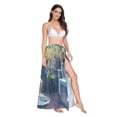 thumbnail image 2 of FORMRS Womens Long Sarong Beach Wrap Semi-Sheer Bikini Skirt Bathing Swimsuit Cover Up, Sunshine Goldfish, 2 of 7