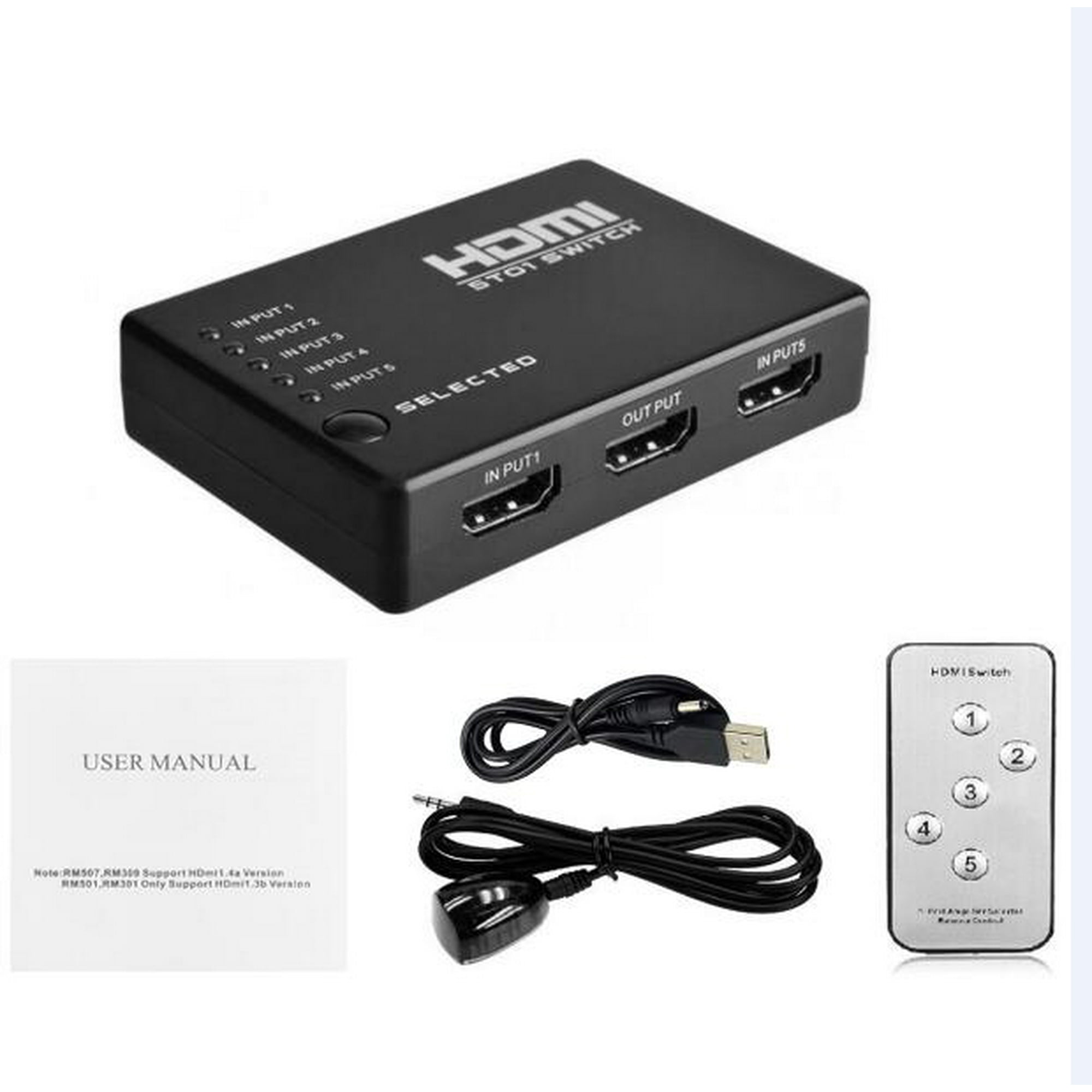 SLY Switcher - 5 PORT HDMI Splitter Selector Switcher Hub+Remote 1080p For HDTV Xbox 360/One | Walmart Canada