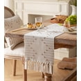 thumbnail image 2 of Boho Table Runner 13 x 72 Inch Long Natural Cotton Woven Runner with Tassels for Home Dining Table décor, for Modern Farmhouse Decor Coffee Table Runner, Green and Beige, 2 of 6