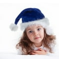 thumbnail image 5 of CuiLiyq Cute Christmas Hat, Soft Plush Santa Hat for Adult, for Home Holiday Wedding Party Supplies, for Festive Decoration (Blue), 5 of 5