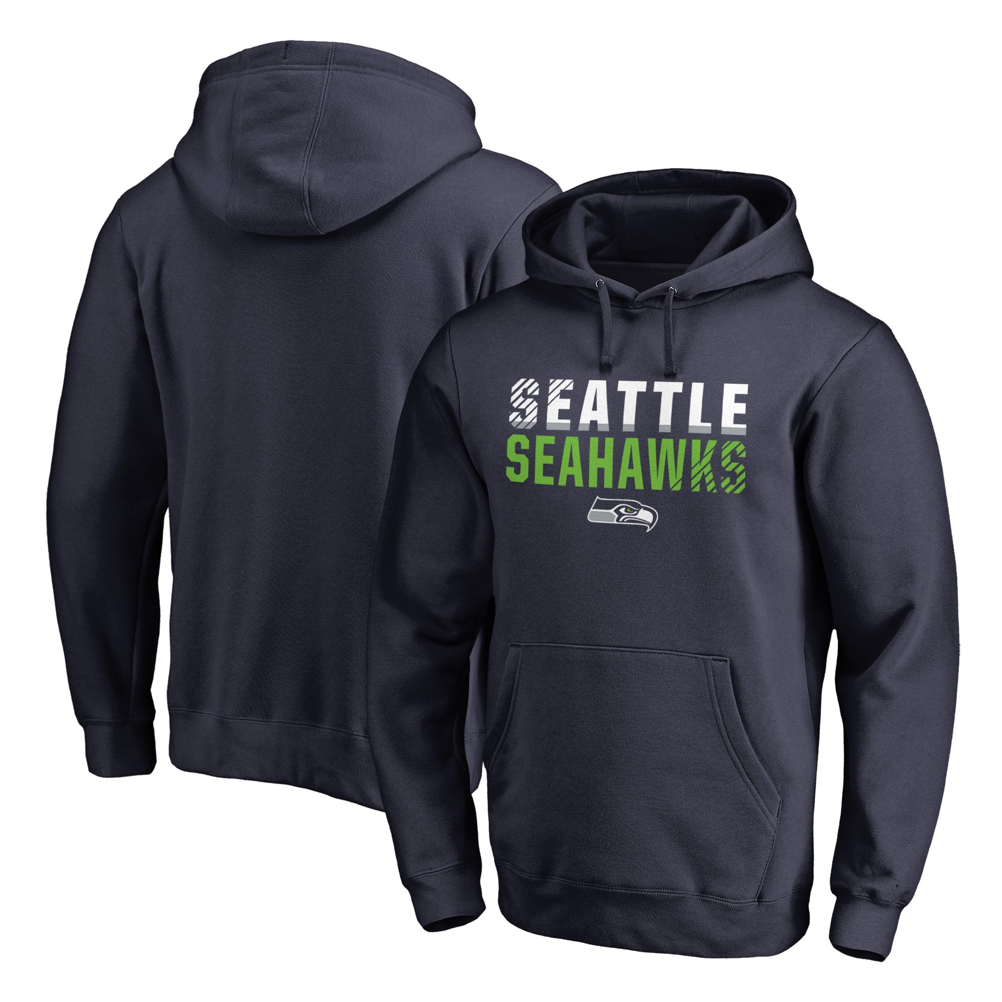 Men's NFL Pro Line by Fanatics Branded College Navy Seattle Seahawks Iconic Collection Fade Out Pullover Hoodie