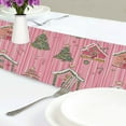 thumbnail image 4 of Yayeee Table Runner 70 inches Long Home Kitchen Dinning Party Decoration, Pink Gingerbread House, 4 of 7