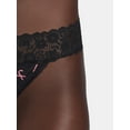 thumbnail image 2 of Holiday Time Women's Micro and Lace Thong Panties, 3-Pack, Sizes S-2XL, 2 of 5
