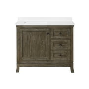 Martha Stewart Meadow 42 in. Vanity from Bedford Collection in Cerused Walnut finish