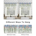 thumbnail image 4 of Blue Spring Floral Curtain Valance for Windows/Living Room/Kitchen/Bathroom/Café, Short Rod Pocket Tier Curtain Window Panel Green Summer Botanical Watercolor Flower Topper Curtain 54''x18'', 4 of 6