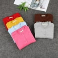 thumbnail image 4 of Boys Girls Candy Color Knitted Cardigan Sweater Kids Summer Spring Autumn Winter Cotton Outer wear, 4 of 7