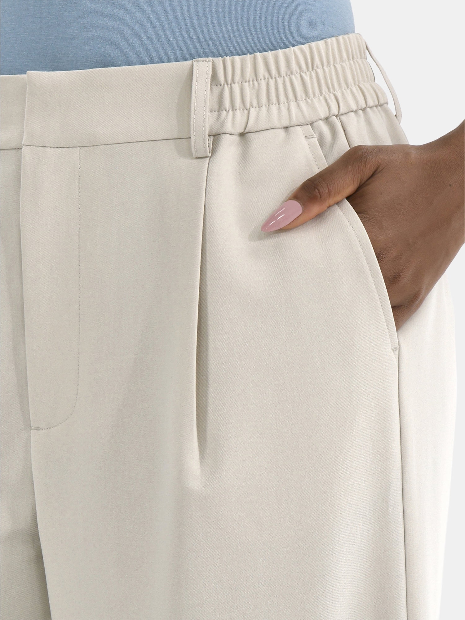 Time and Tru Women's Slouchy Tailored Pants, 30" Inseam, Sizes 0-18
