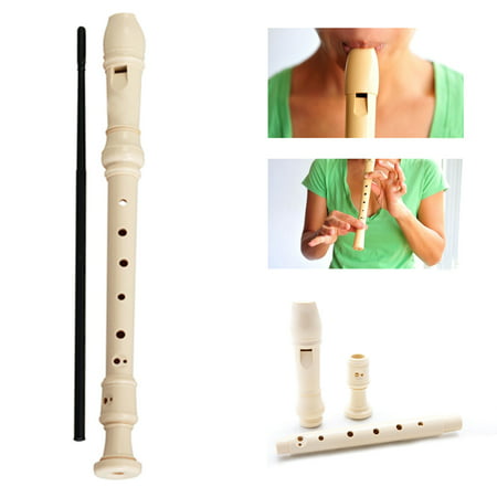 8 Holes Woodnote Ivory Soprano Recorder Flute Baroque Musical Instrument New