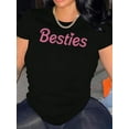thumbnail image 1 of T-shirt Graphique Cœur Rose Chic pour Femmes - Col Rond Décontracté Manches Courtes, Mélange de Polyester Extensible, Lavable en Machine - Parfait pour la Fête des Pères, Fête des Mères, Nouvel An, Festival de Printemps, Saint-Valentin, 1 of 6