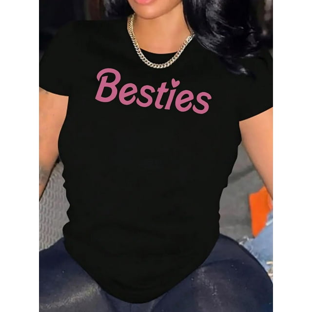T-shirt Graphique Cœur Rose Chic pour Femmes - Col Rond Décontracté Manches Courtes, Mélange de Polyester Extensible, Lavable en Machine - Parfait pour la Fête des Pères, Fête des Mères, Nouvel An, Festival de Printemps, Saint-Valentin