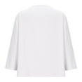 thumbnail image 5 of Viluyesy V-Neck Button T-Shirt for Womens 3/4 Sleeves Shirt Tops New Relaxed Button Cotton Loose Blouse White Size 2XL, 5 of 6