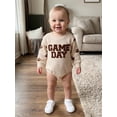 thumbnail image 3 of Cenuakty Baby Boys Girls Romper Long Sleeve Round Neck Football Embroidery Bodysuit Newborn Fall Playsuit, 3 of 9