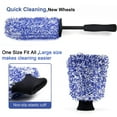 thumbnail image 4 of Washranp 2Pcs Professional Car Cleaning Care Kit with Soft Chenille Microfiber Wash Wheel Brush and Clean Glove,Tires All Types Removes Grime Dirt Easily,Blue, 4 of 6