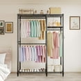 thumbnail image 4 of GloryStar Large Capacity Freestanding Garment Rack, Heavy Duty Metal Closet Organizer with Adjustable Shelves and Clothes Rods, 4 of 7