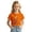 Orange, variant on WAYUTE Halloween Girls Crew Neck Short Sleeve T Shirt Cute Pumpkin Candy Print Soft Breathable Kids Fall Tunic Top Casual Holiday