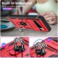 thumbnail image 3 of Design for Google Pixel 8 Pro Phone Case with Screen Protector Ring Holder Kickstand Heavy Duty Rugged Shockproof Military Grade Bumper Protective Cover for Women Men Girls 6.7 inch Red, 3 of 14
