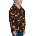 thumbnail image 3 of Kdxio Halloween With Pumpkins Pattern Boys Athletic Unisex Boys Girls Hoodie with Pocket Sweatshirts-Small, 3 of 6