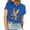 Blue, variant on Ichuanyi Womens Vintage Flowers Crew Neck Shirt Graphic Tee Casual Graphic Tees Tops