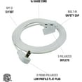 thumbnail image 3 of Clear Power (2-Pack) 16/2 SPT-2, 13 ft Flat Plug Indoor Extension Cord, White, CP10043X2, 3 of 9