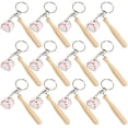 thumbnail image 1 of Mini 3-Inch Wooden Bat with Baseball Keychain, for Kids Age 8+, Set Of 12 – Perfect for Team Giveaways, Sports & Souvenir Favors, Victory Parties$Pack of 12 Baseball & Wooden Bat Keychains, 3-Inch$Set of 12 Mini Baseball Bat Key Ring Keychain,Backpack Pendant Key Decoration Car Key Pendant, Gift for Baseball Fans, 1 of 6