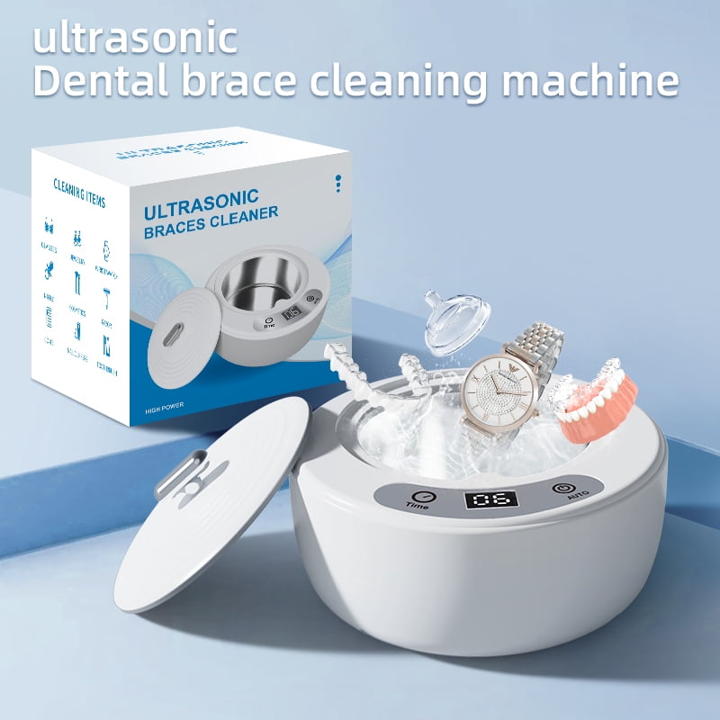 Ultrasonic Cleaner,Professional Sonic Cleaning Kit for Dentures, Retainers, Aligners, Braces Portable Dental and Jewelry Cleaner with Ultrasonic