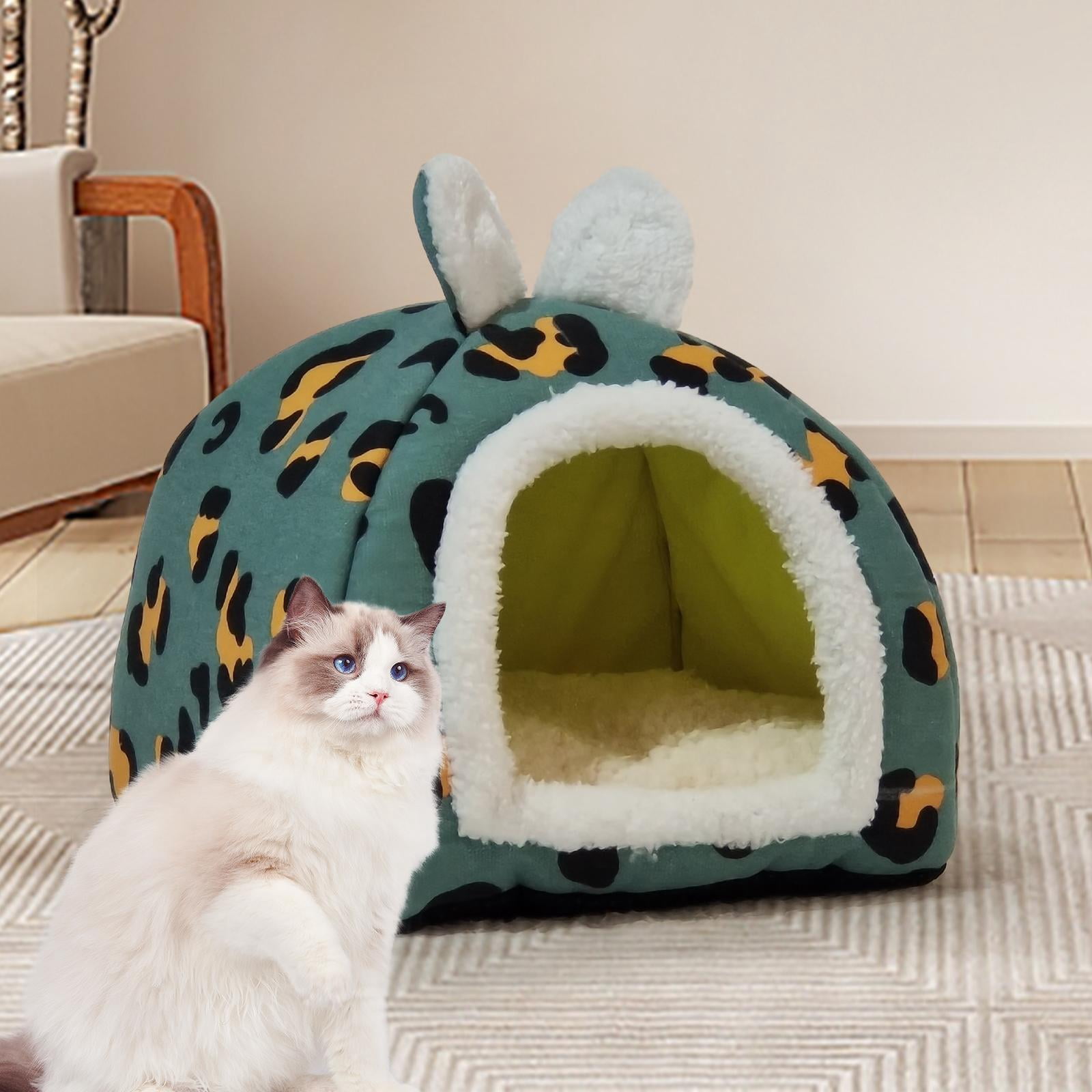 Cat Bed Cave Cozy Indoor Cats Calming Furniture Dog Beds for Dog Cats Kitten Blue Medium
