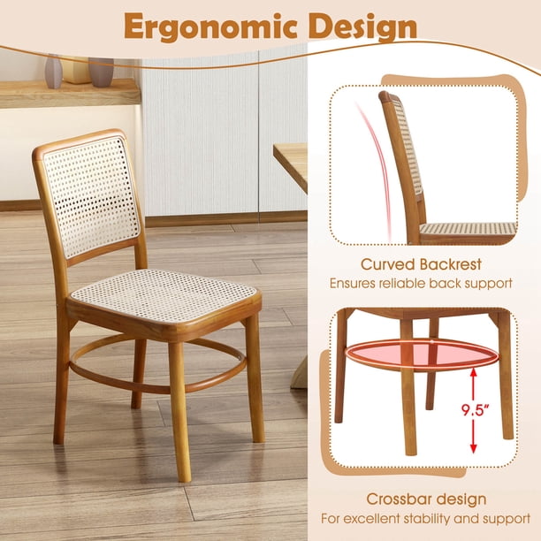 Chaises de salle à manger modernes en tissu beige avec pieds en bois rotatifs à 360 Chaises de salle à manger modernes en tissu beige avec pieds en bois rotatifs à 360
