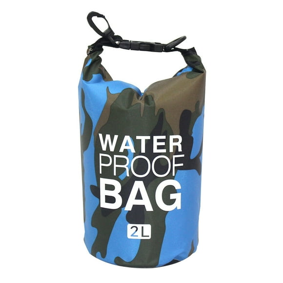 Sonducket Bolsa de natación impermeable de 15/20L/30L, de saco seco, colores de camuflaje, pesca, canotaje, kayak, almacenamiento, bolsa Deportes acuáticos Camuflaje Azul Claro 11.5 x 28 cm