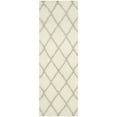 thumbnail image 6 of SAFAVIEH Montreal Vesela Geometric Diamonds Shag Area Rug, Ivory/Beige, 6'7" x 9'6", 6 of 11