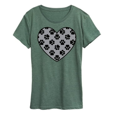 Instant Message - Paw Fill Heart - Women's Short Sleeve Graphic T-Shirt