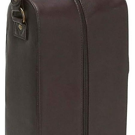 

Leather Wine Bottle Carrier - 2 Bottles Portable Wine Carrier Tote Colombian Leather Zip-Up Case With Handle Double Wine Carry Bag For BYOB Dinner Parties Picnics Gift & Travel (Cafe)