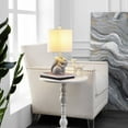 thumbnail image 2 of SAFAVIEH Sunny 18 in. Squirrel Grey Ceramic Table Lamp with 100% White Cotton Shade, 2 of 6