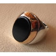 thumbnail image 4 of Black Onyx Mans Ring, Natural Flat Black Onyx Ring, Two Tone Silver Jewelry, 925 Silver Ring, Birthday Gift, Heavy Mens Ring, Arabic Design, Ottoman Style Ring, Christmas, Turkey Mens Signet Ring, 4 of 6