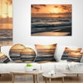 thumbnail image 3 of Designart Colorful Sunrise over Atlantic Ocean - Beach Photo Throw Pillow - 16x16, 3 of 4