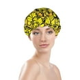 thumbnail image 3 of Kdxio Yellow Butterflies Print Shower Cap for Women,Elastic and Reusable,Double Waterproof Layers Bathing Hat, 3 of 9