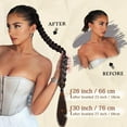 thumbnail image 3 of Long Braid Ponytail Extension with Hair Tie Straight Sleek Wrap Around Hair Extensions Braid Pony Tail Fluffy Natural Soft Synthetic Hairpieces for Women Daily Wear, 26 inch-Ash Blonde, 3 of 8