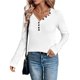 thumbnail image 4 of Camisetas de Punto Suaves y Transpirables para Mujer, con Cuello en V, Botones, Larga, Corte Holgado, Cálidas, Tipo Suéter 5XL, 4 of 10